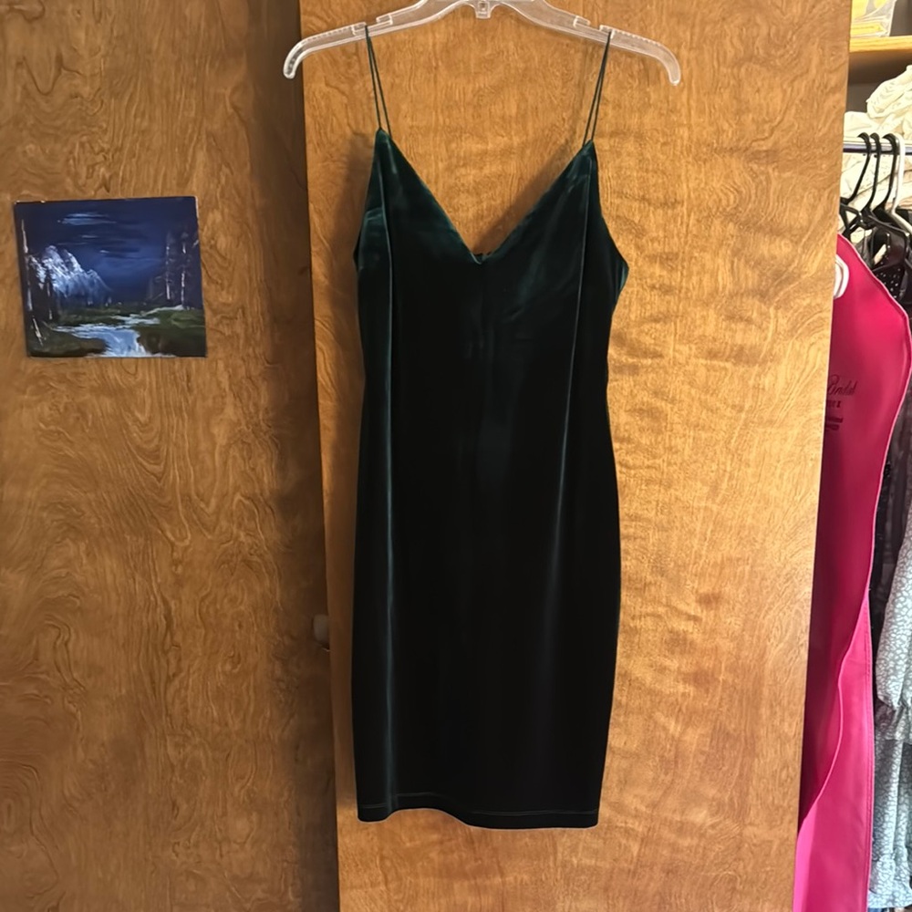 Green Velvet Mini Dress